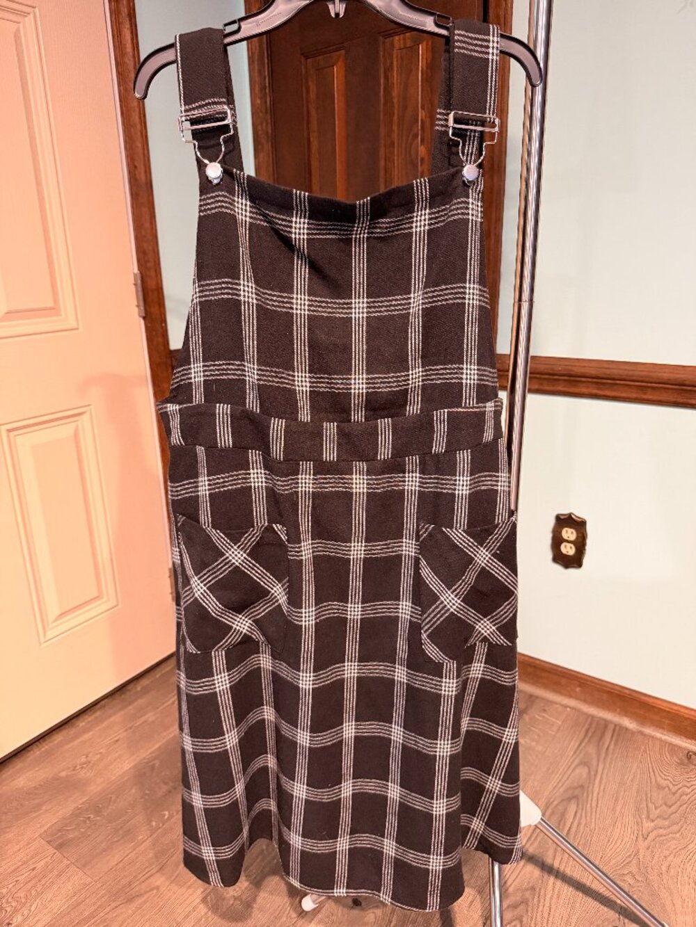 Black and White Overall Dress